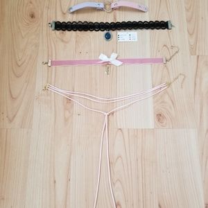 3 chokers and 1 bracelet bundle